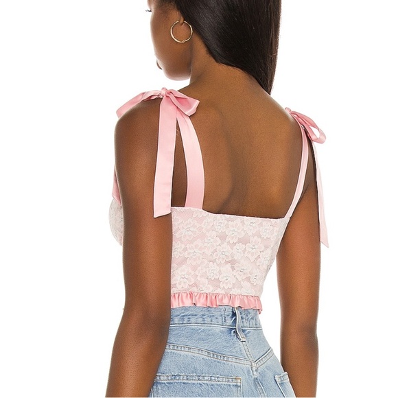 Majorelle pink and white lace corset top size medium - Picture 10 of 11